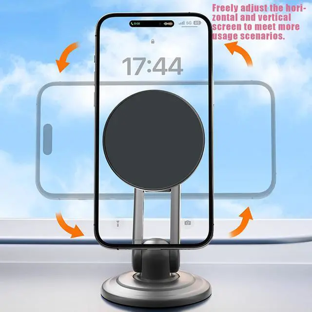Alt view image 4 of 6 - Mericonn Car Magnetic Phone Mount Holder Dashboard Windshield Industrial-Strength Suction Cup with Adjustable Telescopic Arm 8 Strong Magnets for All Cell Phones