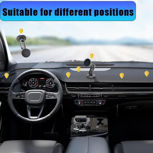 Alt view image 5 of 6 - Mericonn Car Magnetic Phone Mount Holder Dashboard Windshield Industrial-Strength Suction Cup with Adjustable Telescopic Arm 8 Strong Magnets for All Cell Phones