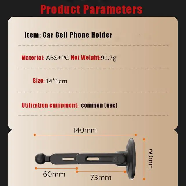 Alt view image 6 of 6 - Mericonn Car Magnetic Phone Mount Holder Dashboard Windshield Industrial-Strength Suction Cup with Adjustable Telescopic Arm 8 Strong Magnets for All Cell Phones
