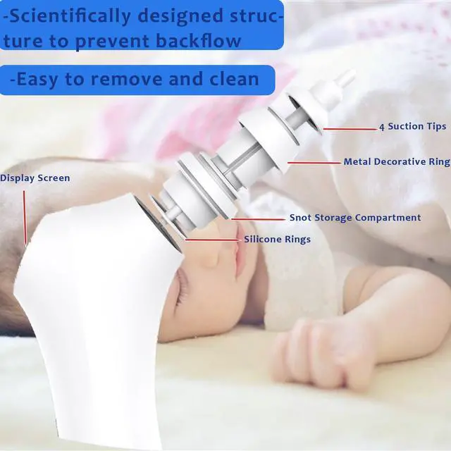 Alt view image 3 of 6 - Baby Nasal Aspirator, Electric Nose Sucker for Toddler with 3 Adjustable Levels Suction, Rechargeable Snot Sucker for babies with Nursery Rhymes