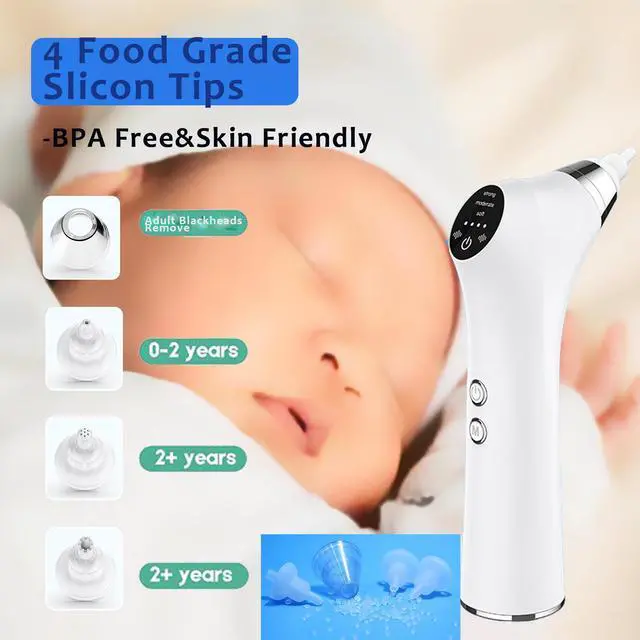 Alt view image 4 of 6 - Baby Nasal Aspirator, Electric Nose Sucker for Toddler with 3 Adjustable Levels Suction, Rechargeable Snot Sucker for babies with Nursery Rhymes