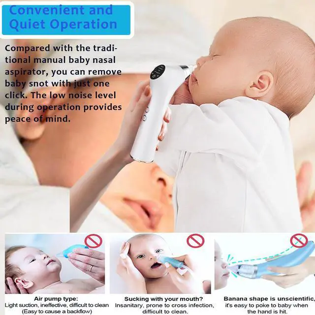 Alt view image 6 of 6 - Baby Nasal Aspirator, Electric Nose Sucker for Toddler with 3 Adjustable Levels Suction, Rechargeable Snot Sucker for babies with Nursery Rhymes