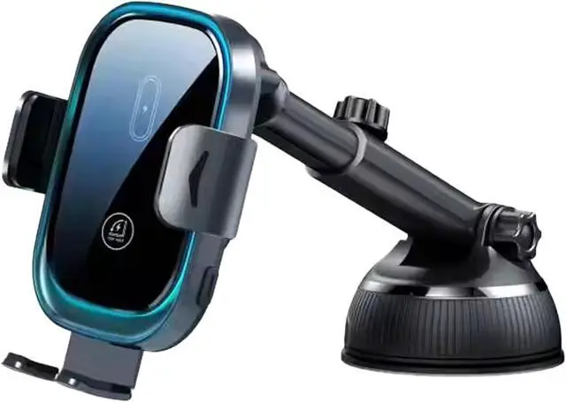 Main image of Mericonn Universal Wireless Car Charger with Dual Coils, Fast Charging, and Auto Clamping Arms - Black Car Electronics Accessory