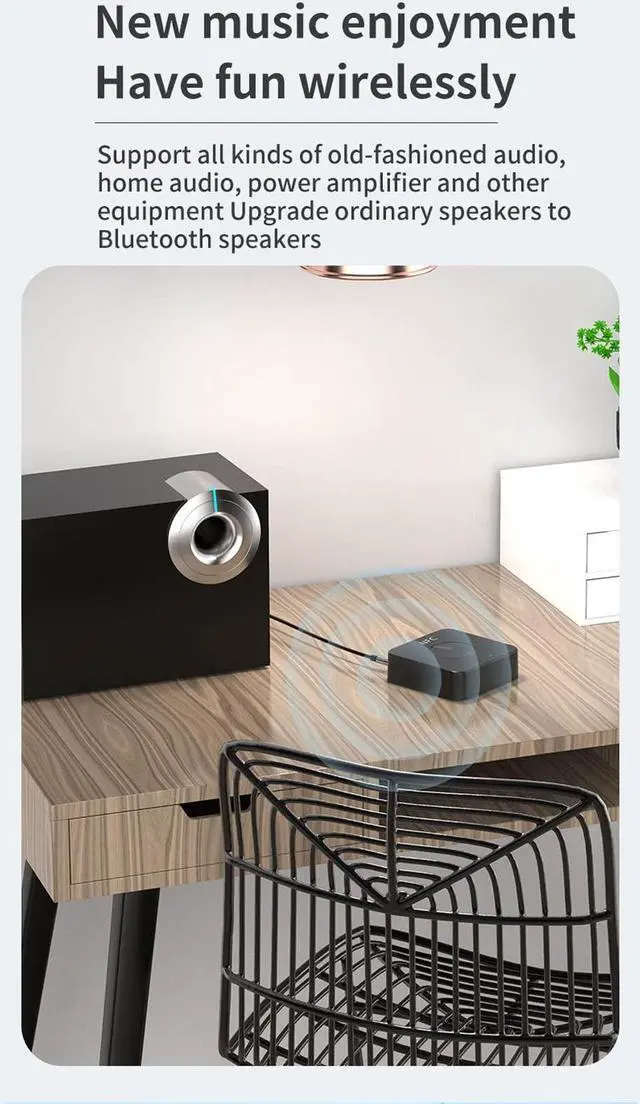 Alt view image 5 of 7 - Mericonn NFC Wireless Audio Adapter - Rechargeable Car Electronics Accessory with Type-C Charging and Ultra Long Distance Transmission for Hands-Free Calling and Music Playback