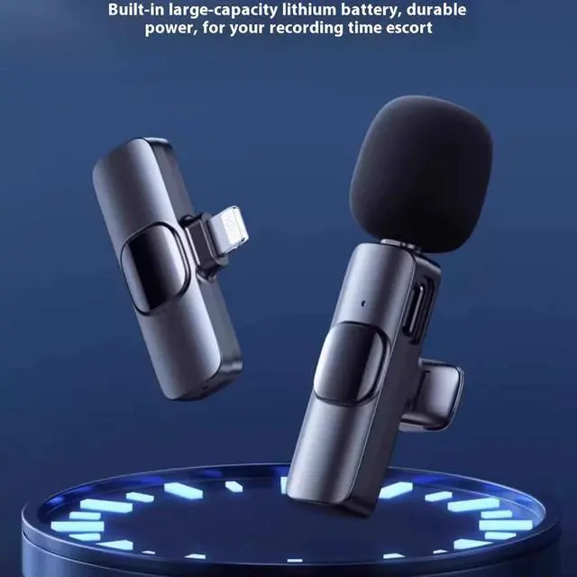 Alt view image 2 of 5 - Mericonn Wireless Lavalier Microphone with Enhanced Noise Cancellation, 65FT Transmission & Long Battery Life, Compatible with iPhone/iPad for Professional Recording