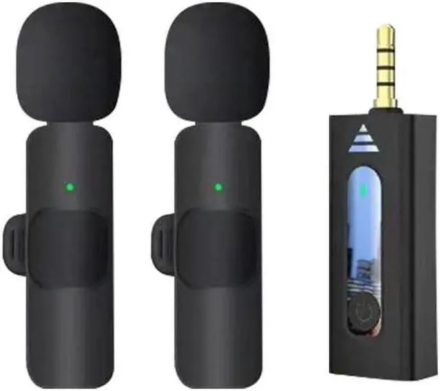 Main image of Mericonn Omnidirectional Collar Microphone Set - Black, 2-Pack | High Sensitivity, Noise Reduction, Hands-Free Operation for TikTok, Online Meetings, and Video Recording