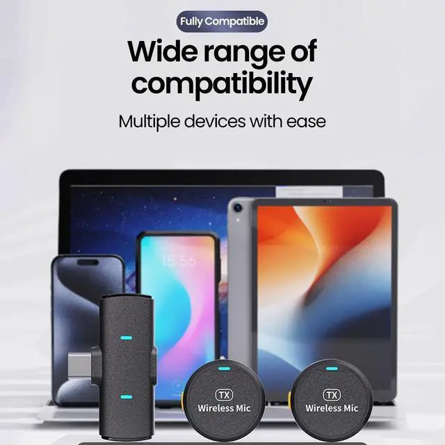 Alt view image 5 of 6 - Mericonn Wireless Lavalier Microphone - Dual Noise Reduction, Compact Button-Sized Design, Universal Phone Compatibility, 100 Ft Transmission, 20-Hour Battery Life