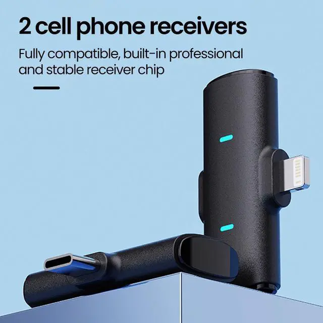 Alt view image 6 of 6 - Mericonn Wireless Lavalier Microphone - Dual Noise Reduction, Compact Button-Sized Design, Universal Phone Compatibility, 100 Ft Transmission, 20-Hour Battery Life