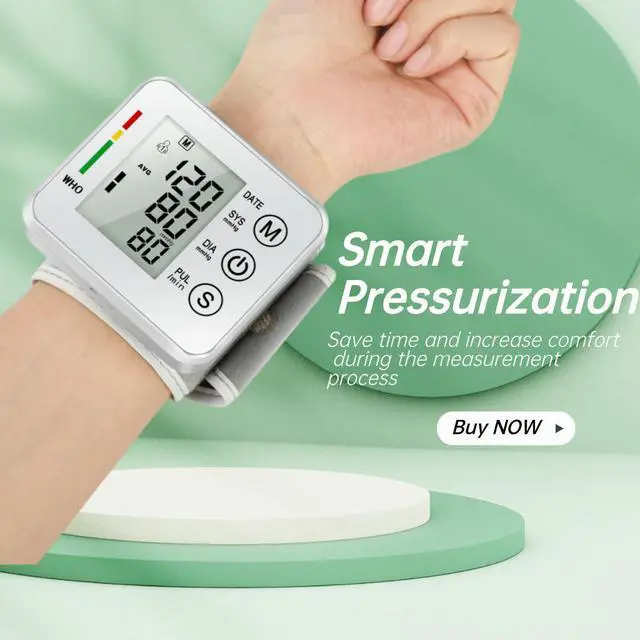 Alt view image 3 of 3 - Mericonn Blood Pressure Monitor with Adjustable Wrist Cuff, Easy-to-Use One-Button Operation, and 198 Memory Storage for Health & Personal Care