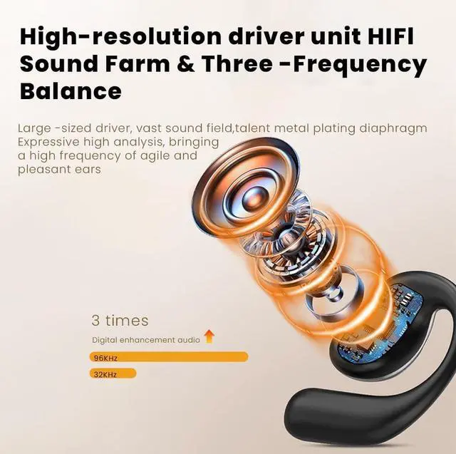 Alt view image 2 of 7 - Mericonn Bluetooth 5.4 Earbuds with LED Smart Screen & ANC Noise Cancellation - Independent MP3 Mode, 48H Playtime, Black