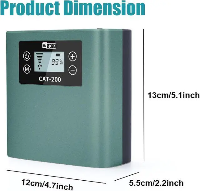 Alt view image 5 of 7 - Mericonn Aquarium Air Pump - Rechargeable Battery & Intelligent AC/DC Switch, LCD Display, Ultra Silent with Adjustable Airflow for Freshwater & Marine Tanks