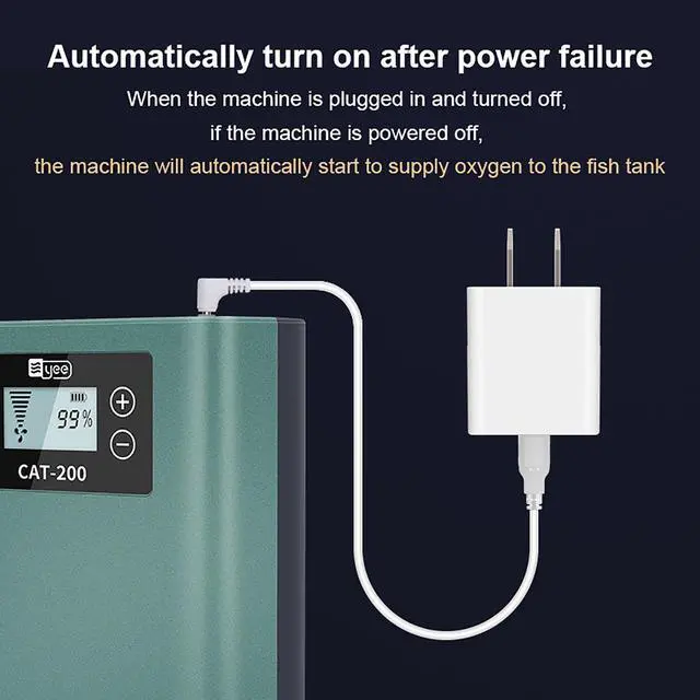 Alt view image 6 of 7 - Mericonn Aquarium Air Pump - Rechargeable Battery & Intelligent AC/DC Switch, LCD Display, Ultra Silent with Adjustable Airflow for Freshwater & Marine Tanks
