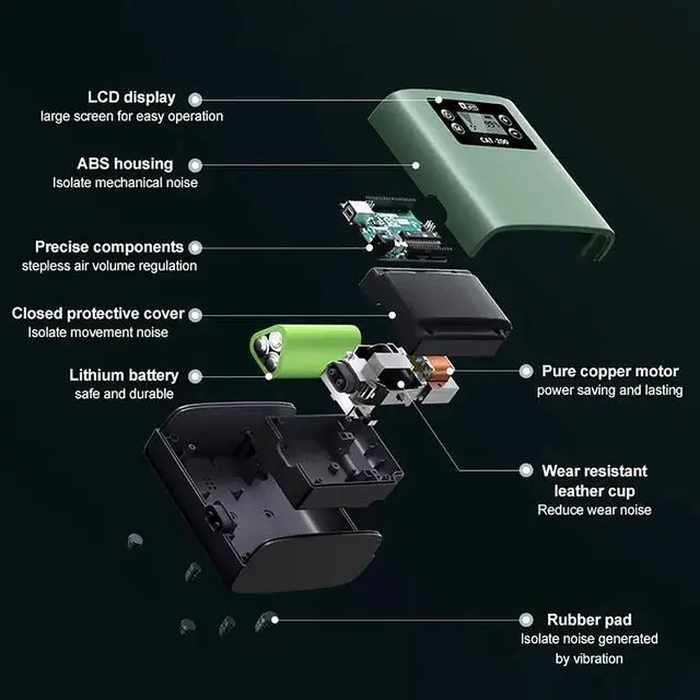 Alt view image 7 of 7 - Mericonn Aquarium Air Pump - Rechargeable Battery & Intelligent AC/DC Switch, LCD Display, Ultra Silent with Adjustable Airflow for Freshwater & Marine Tanks