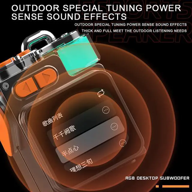 Alt view image 4 of 5 - Mericonn 2025 Waterproof Bluetooth Speaker with Touch Screen - Portable Wireless Speaker, 360° Surround Sound, APP Control, RGB Lights, TF Card Support