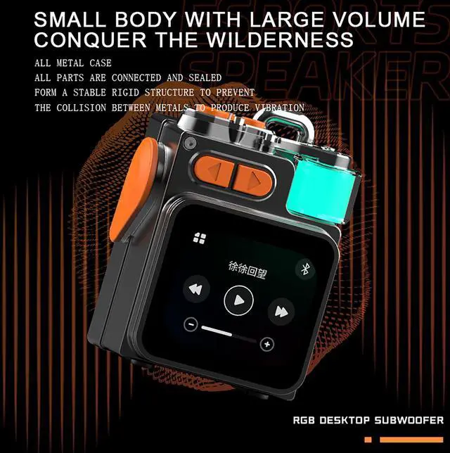 Alt view image 2 of 5 - Mericonn 2025 Waterproof Bluetooth Speaker with Touch Screen - Portable Wireless Speaker, 360° Surround Sound, APP Control, RGB Lights, TF Card Support