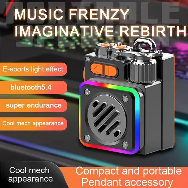 Alt view image 3 of 5 - Mericonn Portable Bluetooth Speaker with RGB Lights, 6H Playtime, IP67 Waterproof, Compact Metal Body for Outdoor Travel & Gaming - E-Sports Light Effect, Bluetooth 5.4
