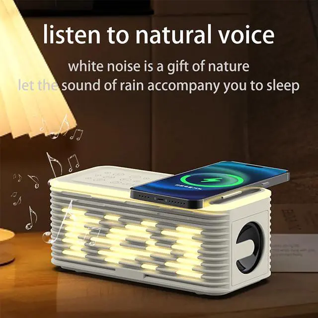 Alt view image 5 of 5 - Mericonn MUSIC SYNC RGB Bluetooth Speaker with 15W Wireless Charger & Deep Bass, Dual Pairing, White Noise Mode, 20W Powerful Sound  Portable Party Speaker for Home, Outdoor