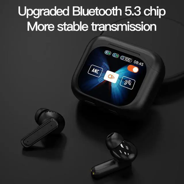 Alt view image 2 of 7 - Mericonn AI-Powered Translator Earbuds with Real-Time 168 Language Translation | Touch Screen Charging Case | Bluetooth 5.4 | Noise Cancelling Mic | 25-Hr Battery for iPhone & Android