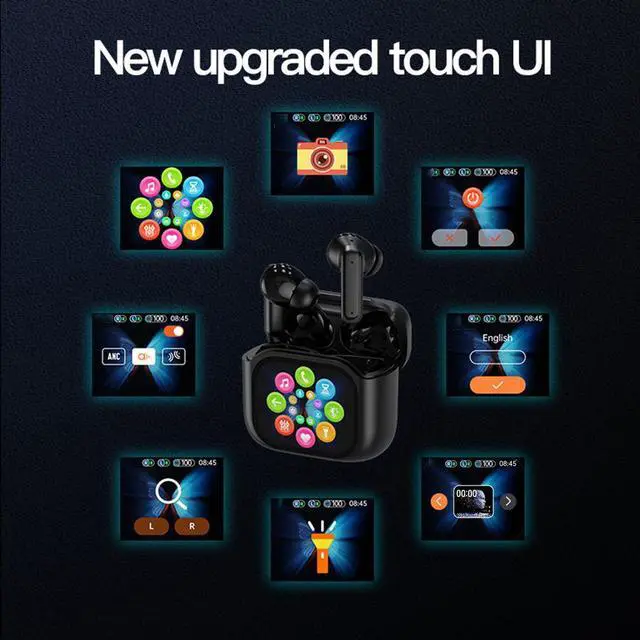 Alt view image 4 of 7 - Mericonn AI-Powered Translator Earbuds with Real-Time 168 Language Translation | Touch Screen Charging Case | Bluetooth 5.4 | Noise Cancelling Mic | 25-Hr Battery for iPhone & Android