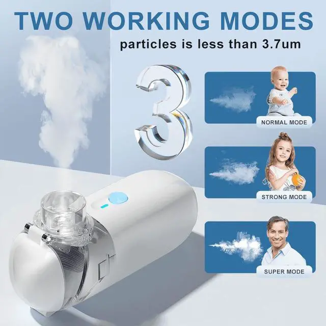 Alt view image 3 of 6 - Mericonn Small Portable Humidifiers Machine Steam Inhalator USB Rechargeable three accessories easy to carry suitable for Adults & Kids and for Travel