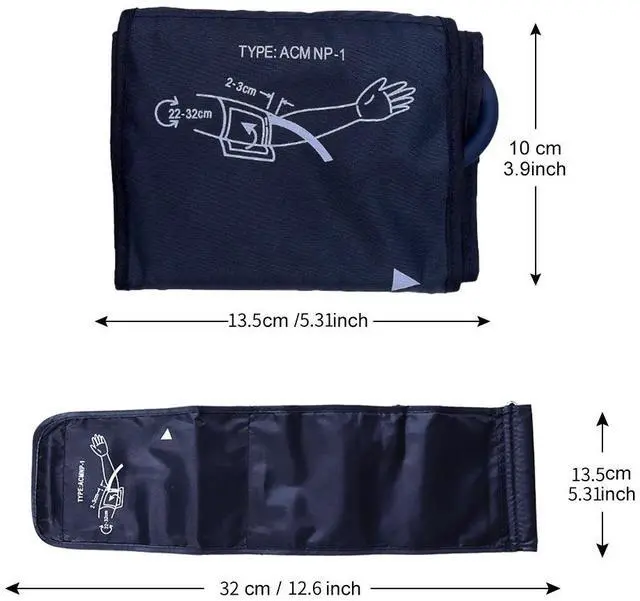 Alt view image 2 of 4 - Universal Adult Upper Arm Blood Pressure Cuff - Adjustable Replacement Cuff (22-32 cm) with 4.6mm Connector, Compatible with Most Home and Medical BP Monitors
