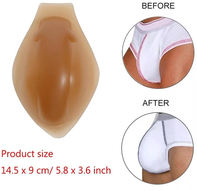 Alt view image 4 of 7 - Men's 3D Silicone Pouch Pads for Swimwear, Invisible Front Enhancing Underwear Inserts