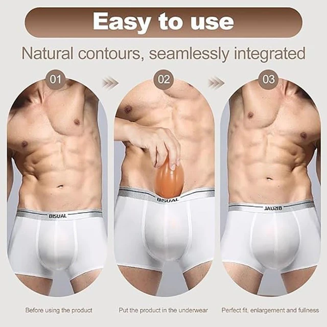 Alt view image 5 of 7 - Men's 3D Silicone Pouch Pads for Swimwear, Invisible Front Enhancing Underwear Inserts