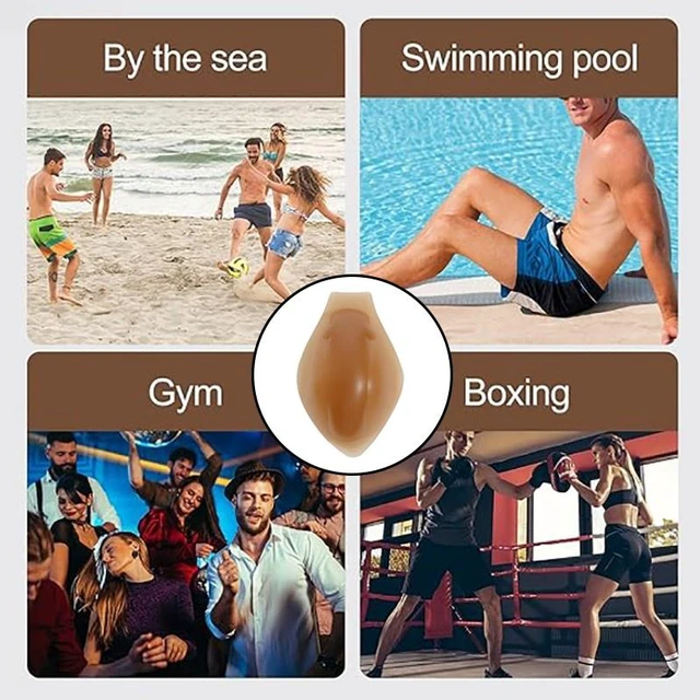 Alt view image 7 of 7 - Men's 3D Silicone Pouch Pads for Swimwear, Invisible Front Enhancing Underwear Inserts