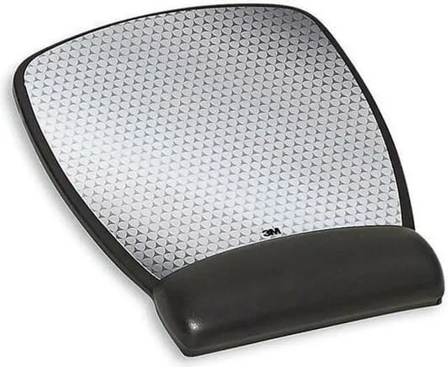 Alt view image 2 of 2 - 3M Compact Mouse Pad with Gel Wrist Rest, Black Leatherette, Antimicrobial  Product Protection   (MW309LE)