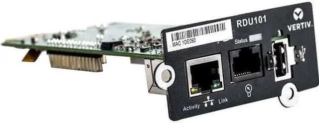Alt view image 5 of 7 - Vertiv Liebert RDU101 IntelliSlot  - Network Card | Remote Monitoring - Data Center Monitoring| Adapter| 10Mb LAN/100Mb LAN| SNMP| USB Port