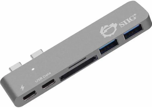 Alt view image 14 of 20 - SIIG Thunderbolt 3 USB-C Hub with Card Reader & PD Adapter - Space Gray