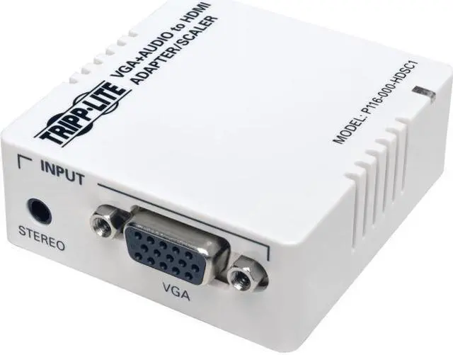 Alt view image 15 of 20 - Tripp Lite VGA to HDMI Adapter Converter / Scaler w Audio / Video White (P116-000-HDSC1)