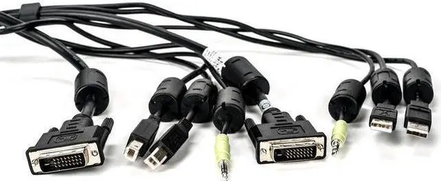 Alt view image 4 of 7 - Vertiv Avocent USB Keyboard and Mouse, DVI-D and Audio Cable, 10 ft. with DPP Support for Vertiv Avocent SV and SC Series Switches