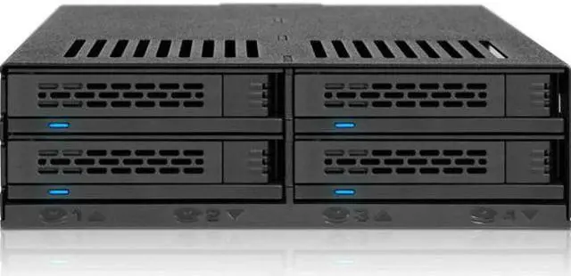 Alt view image 5 of 5 - ICY DOCK MB324SP-B ExpressCage Drive Enclosure 4 Bay 2.5" SAS/SATA HDD & SSD Hot Swap Cage for External 5.25" Bay - Comparable to Tray-Less Design