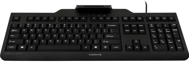 Alt view image 3 of 3 - CHERRY JK-A0100EU-2 BLACK USB KEYBOARD WITH HIGH PERFORMANCE PCSC/EMV SMART CARD READER. US INTL. 10