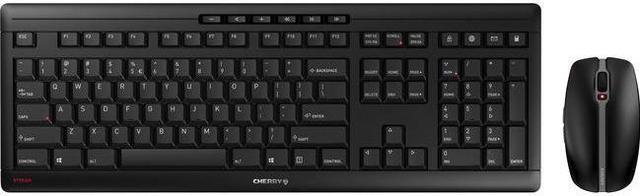 Alt view image 8 of 13 - CHERRY STREAM DESKTOP Keyboard & Mouse - USB Wireless 104 Key - English (US) - Black - USB Wireless Mouse - Optical - 2400 dpi - 6 Button - Scroll Wheel - Black - Volume Up, Mute, Volume Down, Pre
