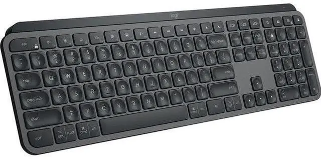 Alt view image 17 of 20 - Logitech MX Keys Advanced Wireless Illuminated Keyboard, Tactile Responsive Typing, Backlighting, Bluetooth, USB-C, Apple macOS, Microsoft Windows, Linux, iOS, Android, Metal Build - Graphite