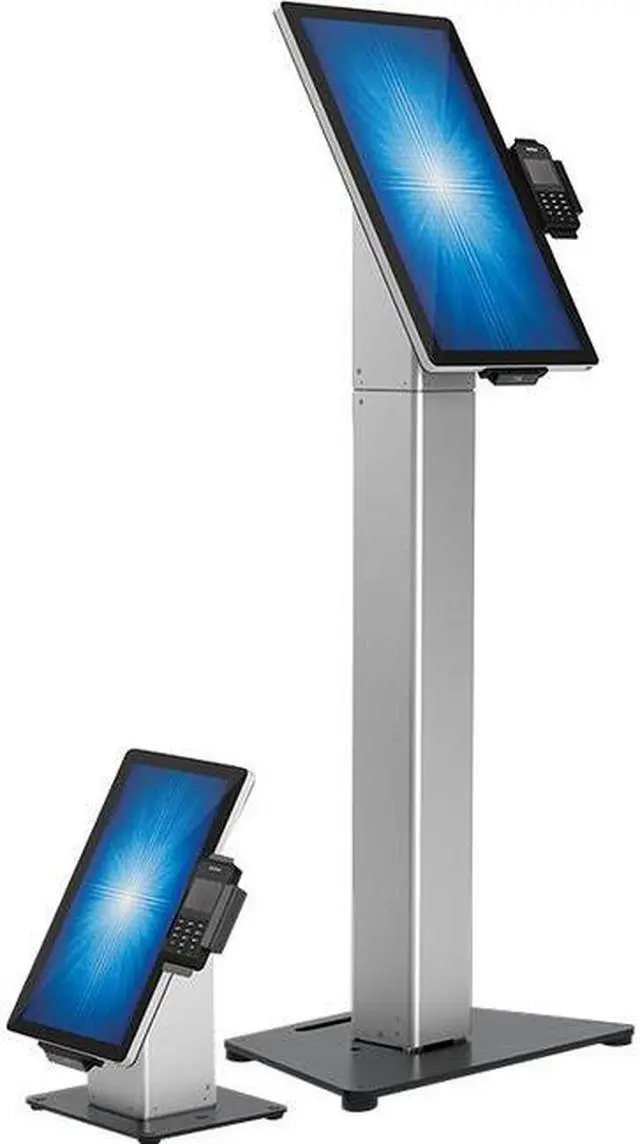 Alt view image 4 of 7 - Elo Slim Floor Mount For Touchscreen Monitor Cradle Bar Code Reader Fingerprint Reader Webcam - Black Silver