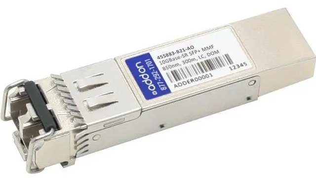 Alt view image 5 of 10 - AddOn HP 455883-B21 Compatible 10GBase-SR SFP+ Transceiver (MMF, 850nm, 300m, LC, DOM)