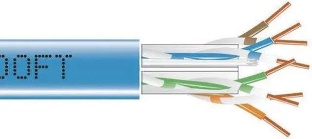 Alt view image 11 of 17 - Black Box EYN871B-PB-1000 CAT6 550-MHz Solid Bulk Cable - Unshielded, Plenum, Blue, 1000 ft. Pull Box
