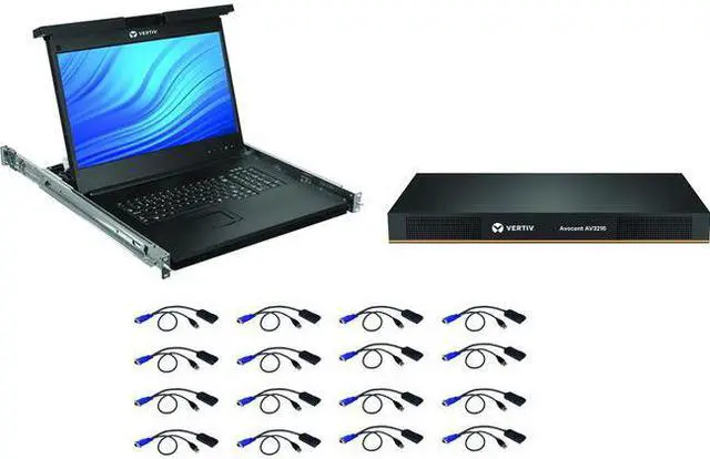 Alt view image 7 of 11 - Vertiv Avocent LRA Rack Console 18.5" LCD Widescreen,16-Port, Keyboard with Touchpad