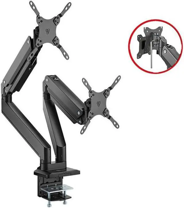 Alt view image 19 of 20 - SIIG Dual Monitor Heavy-Duty Premium Aluminum Gas Spring Desk Mount CEMT3011S1