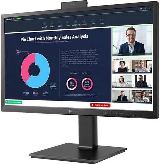 Alt view image 8 of 15 - LG 24BP750C-B 23.8" Class FHD IPS Monitor with Built-in Full HD Webcam