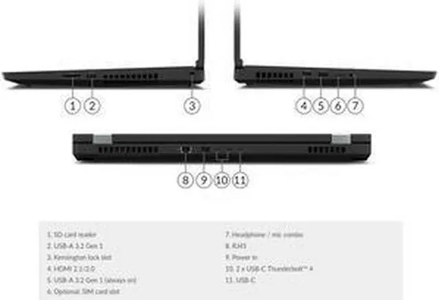 Alt view image 14 of 15 - Lenovo ThinkPad P17 G2 20YU001KUS 17.3" Mobile Workstation - 4K UHD - 3840 x 2160 - Intel Core i7 11th Gen i7-11850H Octa-core (8 Core) 2.50 GHz - 8 GB RAM - 512 GB SSD - Black - Intel WM590 Chip
