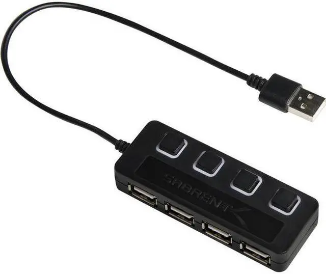 Alt view image 10 of 11 - Sabrent 4-Port USB 2.0 Hub with Individual LED lit Power Switches (HB-UMLS)