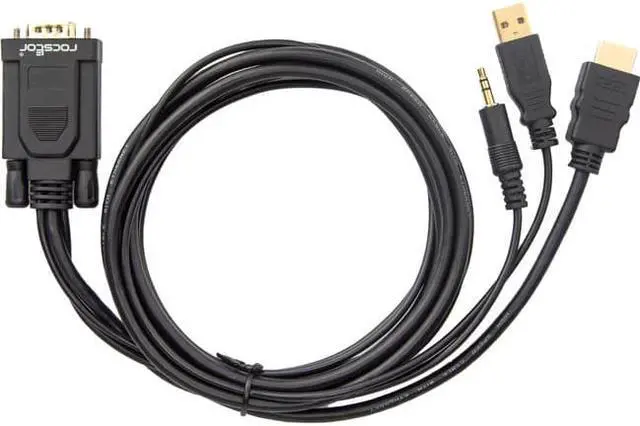 Alt view image 7 of 9 - Rocstor 6ft HDMI/VGA Video Cable 15PIN Y10C264B1