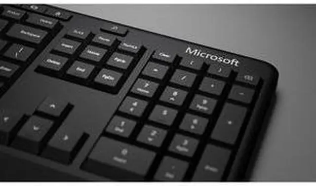 Alt view image 14 of 20 - Microsoft Ergonomic Desktop - Black - Wired, Comfortable, Ergonomic Keyboard and Mouse Combo, with Cushioned Wrist and Palm Support. Split Keyboard. Dedicated Office Key.