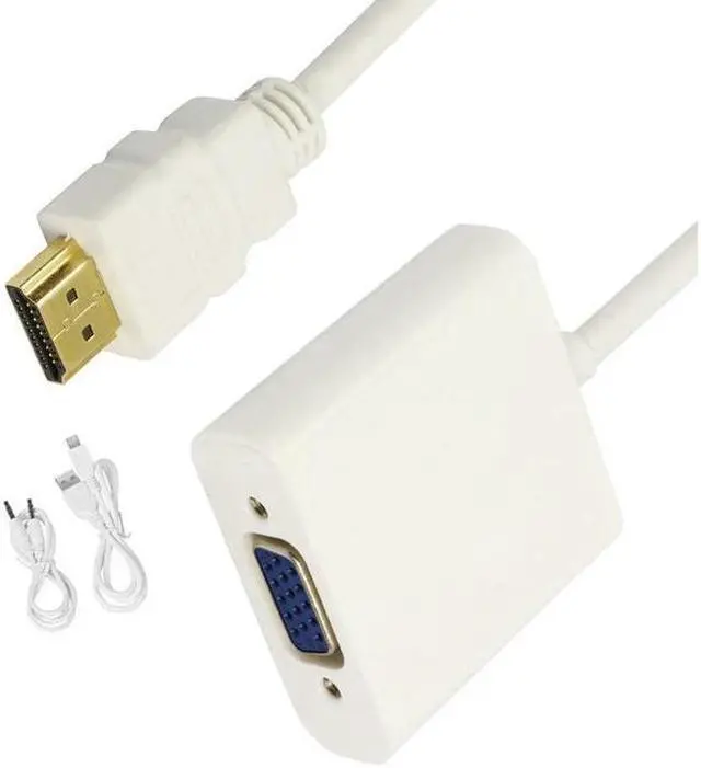 Alt view image 2 of 3 - 4XEM 8" HDMI To VGA M/f W/ Audio and USB Power Adapter 1080P White