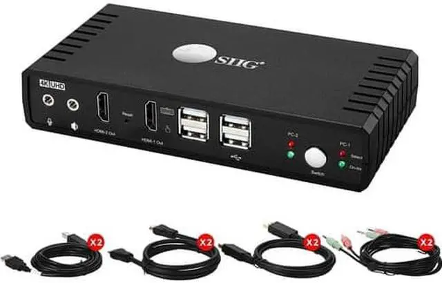 Alt view image 10 of 15 - SIIG 2 Port 4K HDMI 2.0 Dual-Head Console KVM Switch with USB 2.0 - Dual 4K Displays , Supports Display Auto Scan
