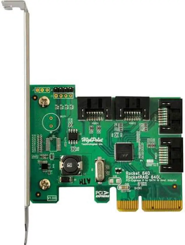 Alt view image 2 of 4 - HIGHPOINT TECHNOLOGIES RR640L 4PORT IN 6GB/S SATA RAID PCIE